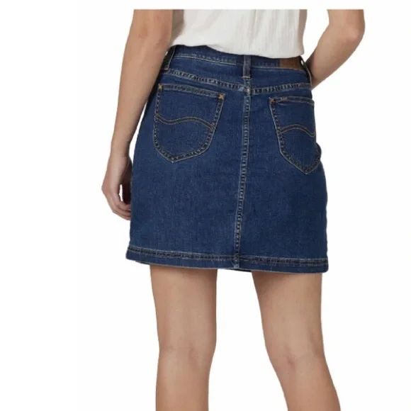 Lee Denim Skort Womens 18 M Beacon Blue Jean Skirt Short Fit Mid Rise - Picture 5 of 8